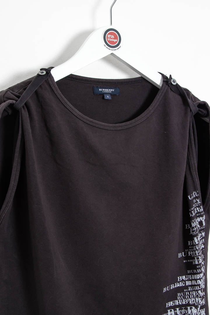 Image of Women's Burberry Sleeveless Drape Shoulder Top (L)