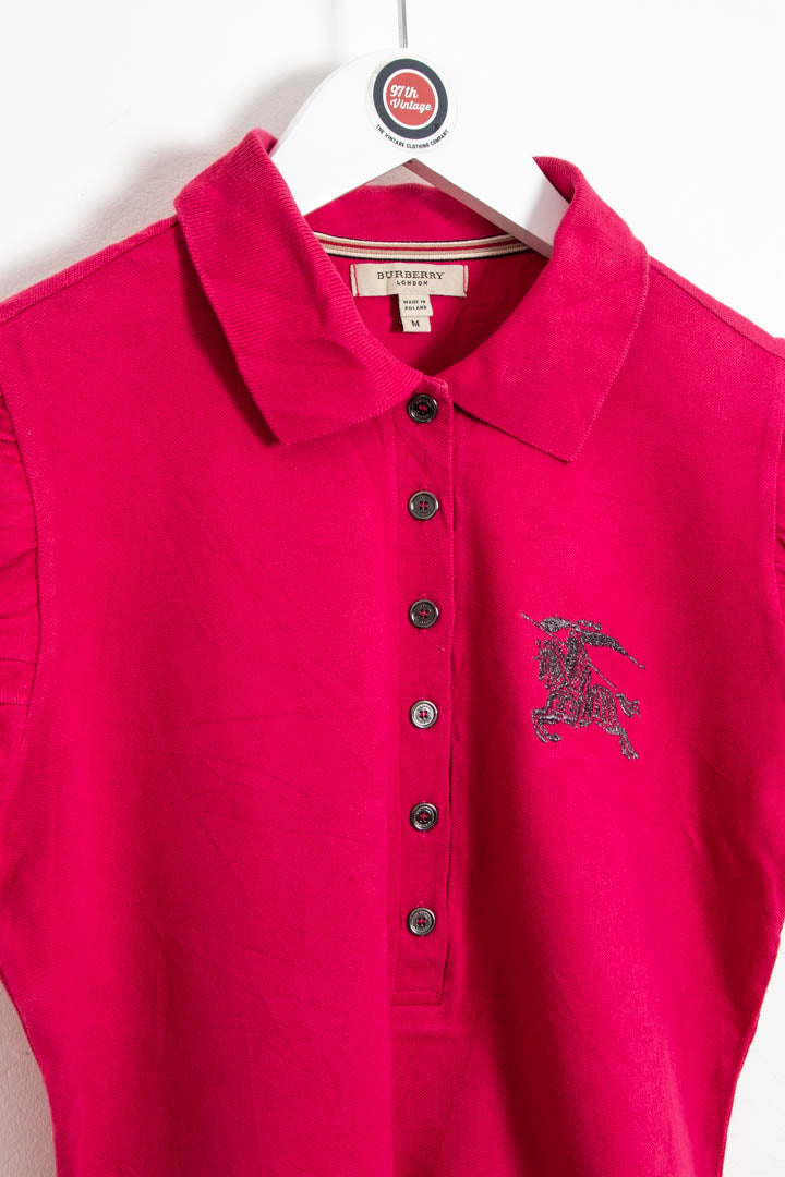 Image of Women's Burberry Cap Sleeve Polo Shirt (M)