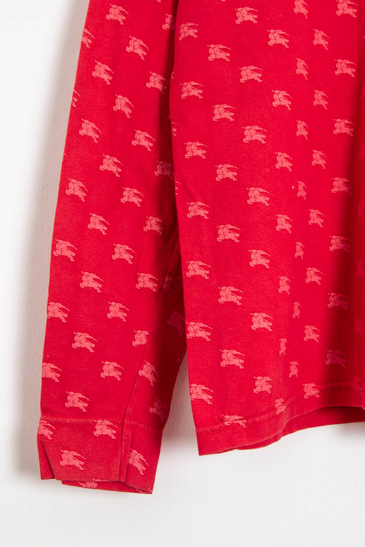 Image of Women's Burberry Repeat Logo Long Sleeve Top (XS)
