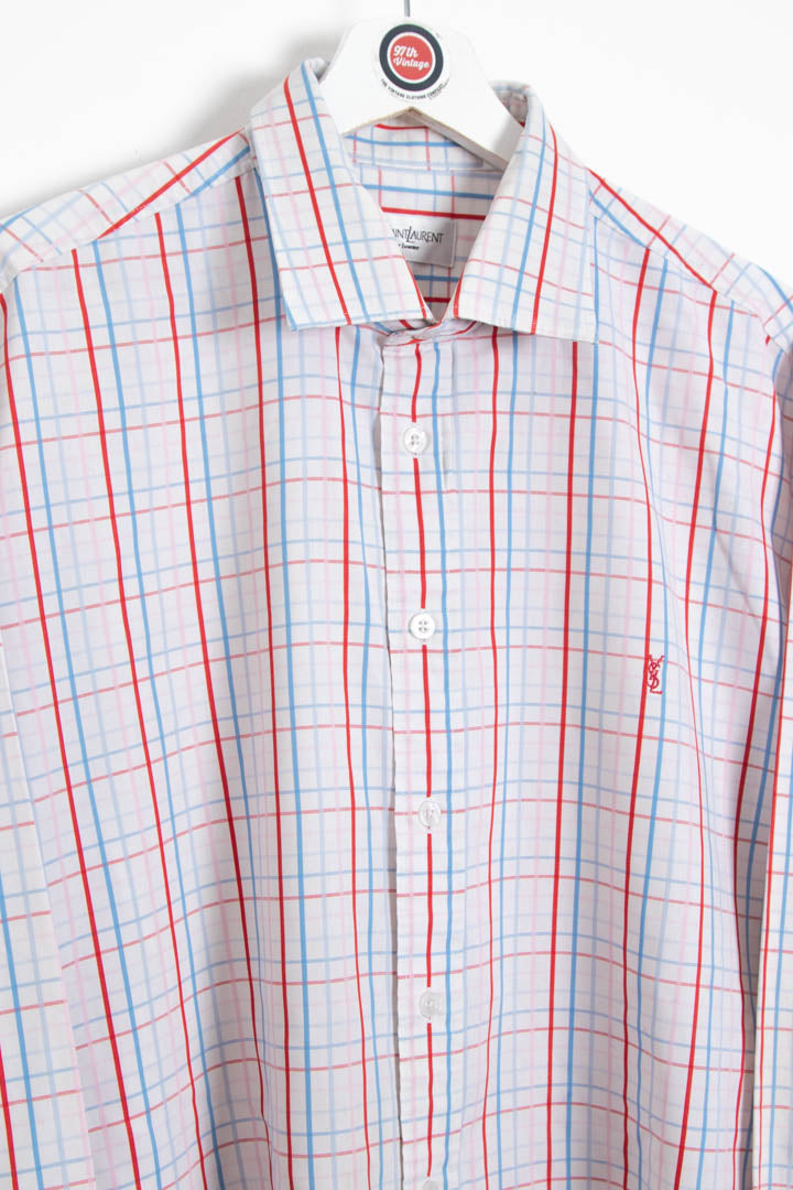 Image of YSL Long Sleeve Checkered Shirt (XL)