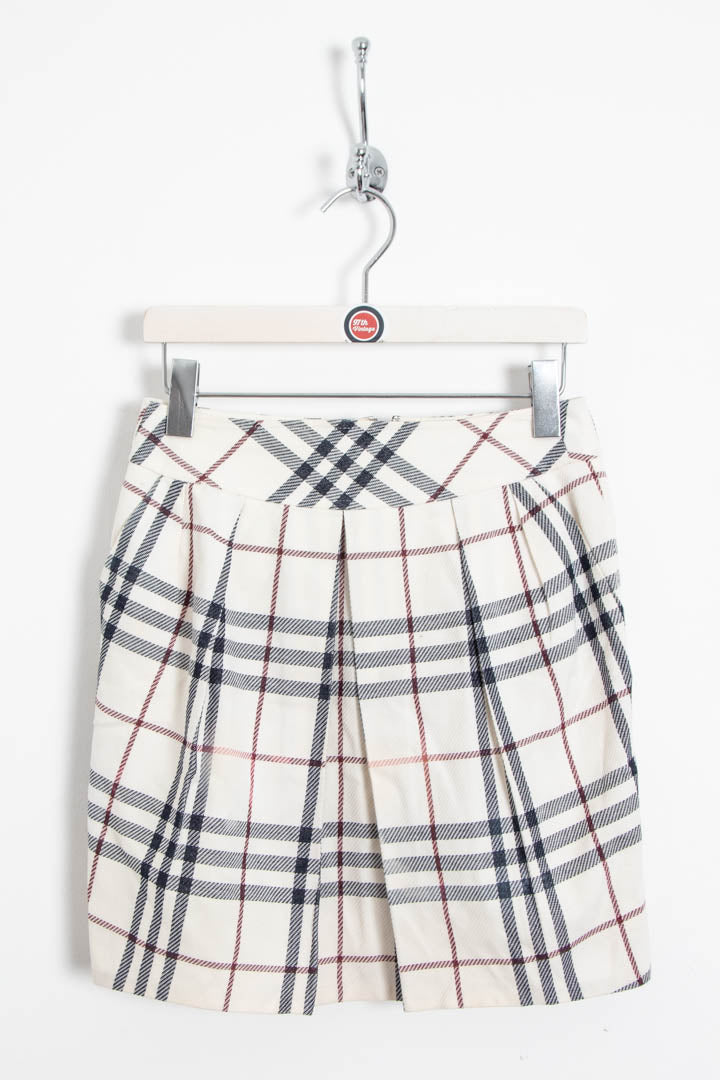 Image of Women's Burberry Blue Label Nova Check Pleated Mini Skirt (UK 8)