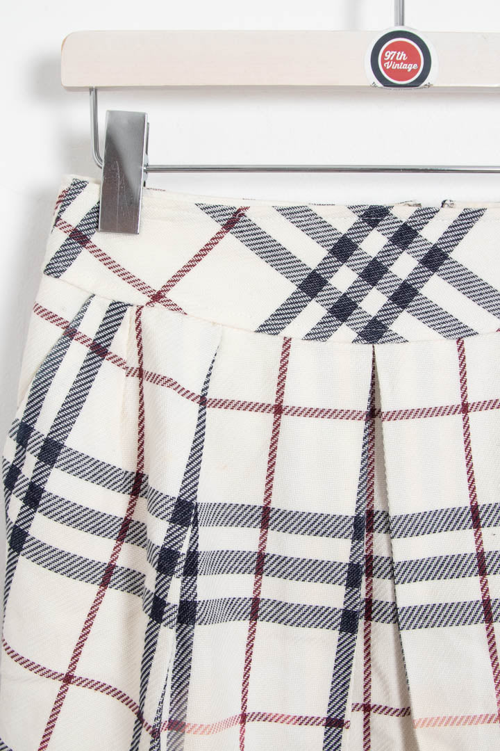 Image of Women's Burberry Blue Label Nova Check Pleated Mini Skirt (UK 8)