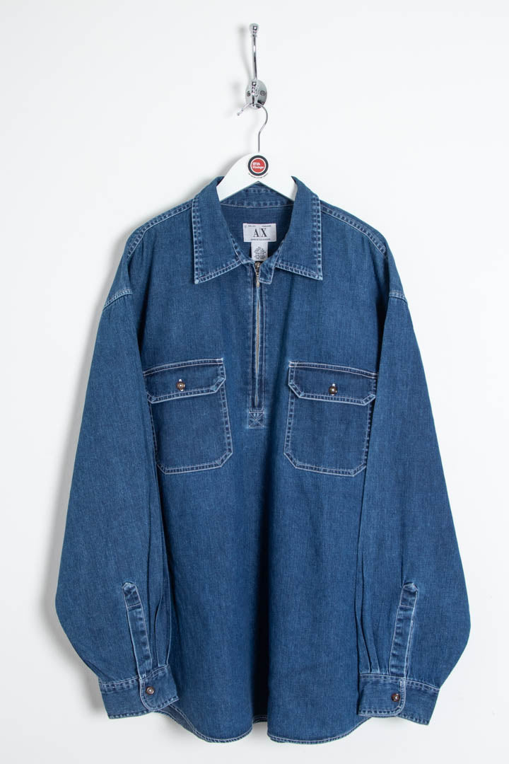 Armani Exchange 1/4 Zip Denim Jumper (XL)