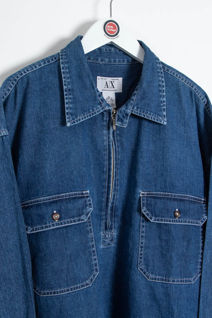 Armani Exchange 1/4 Zip Denim Jumper (XL)