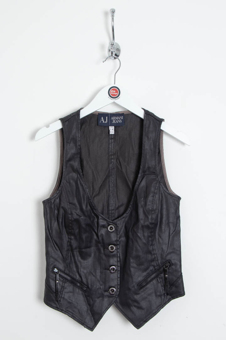 Image of Women's Armani Jeans Leather Waistcoat (XS)