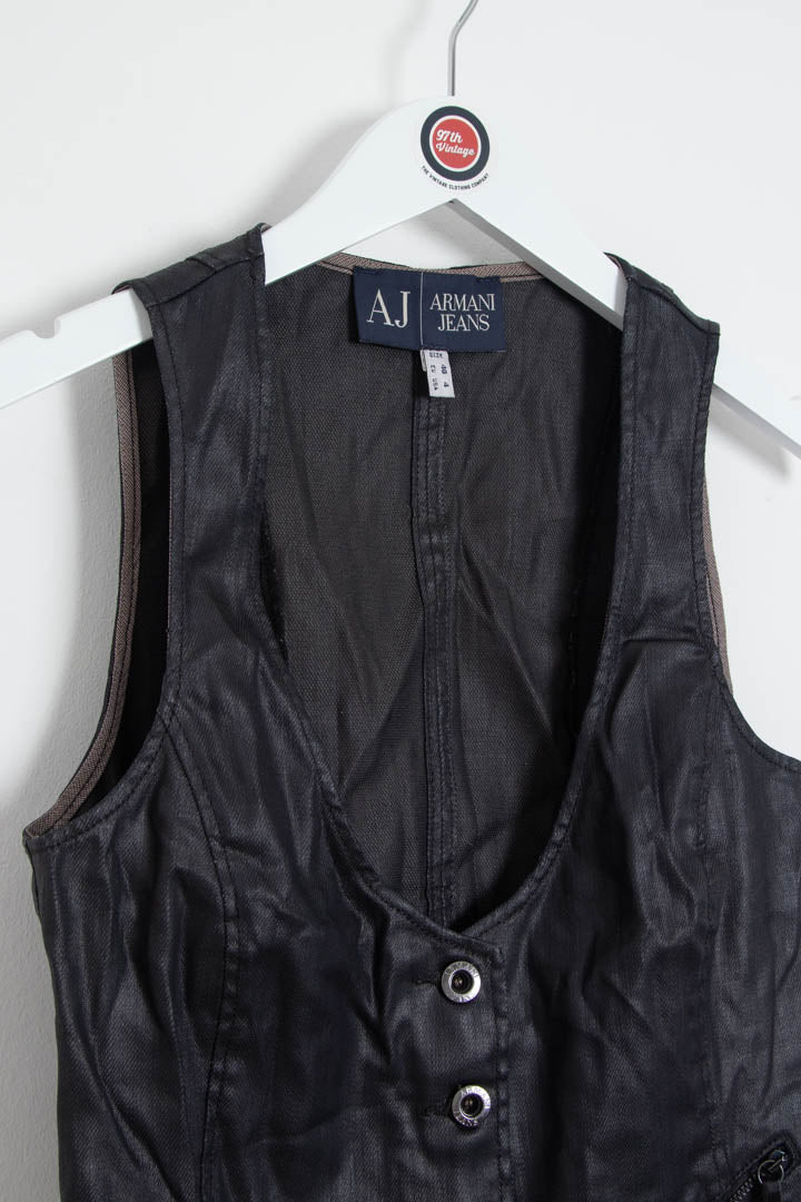 Image of Women's Armani Jeans Leather Waistcoat (XS)