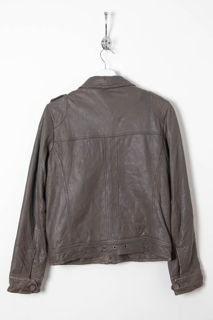 Image of Women's Naf Naf Leather Biker Jacket (S)