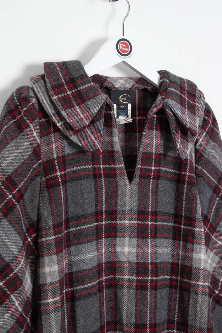 Image of Women's Just Cavalli Plaid Wool Blouse (S)