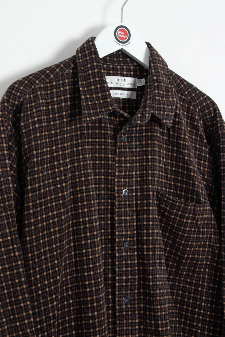Image of Balenciaga Long Sleeve Flannel Shirt (L)