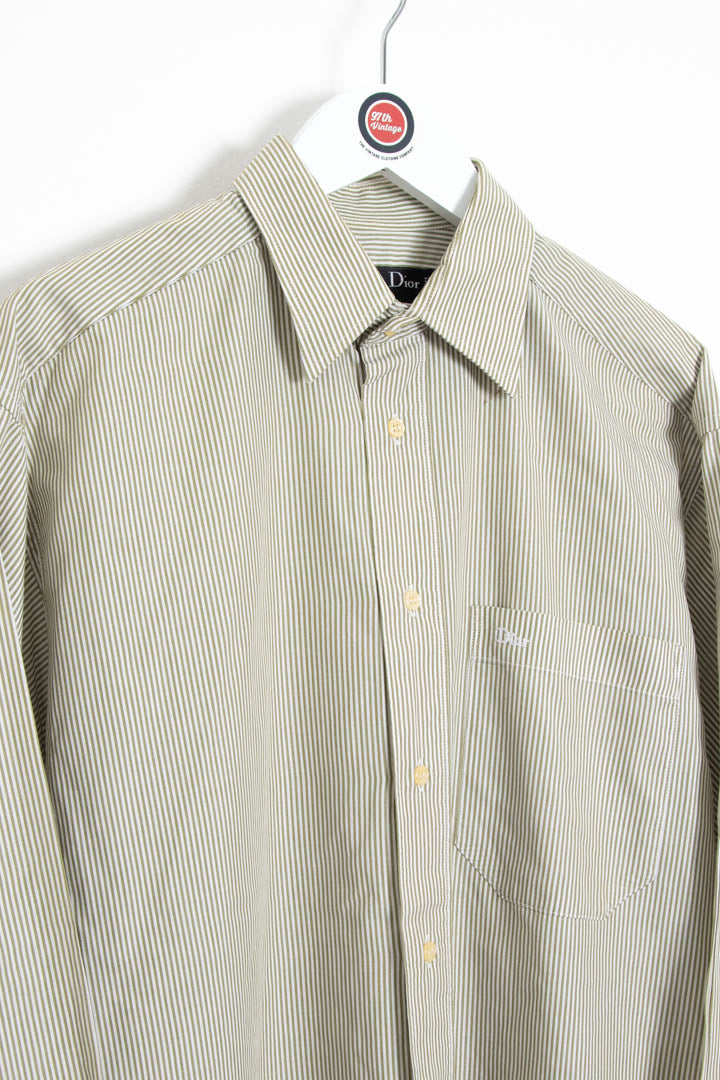 Image of Christian Dior Long Sleeve Pinstripe Shirt (M)