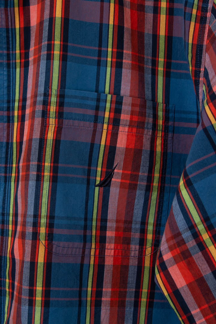 Image of Nautica Short Sleeve Checkered Shirt (XL)