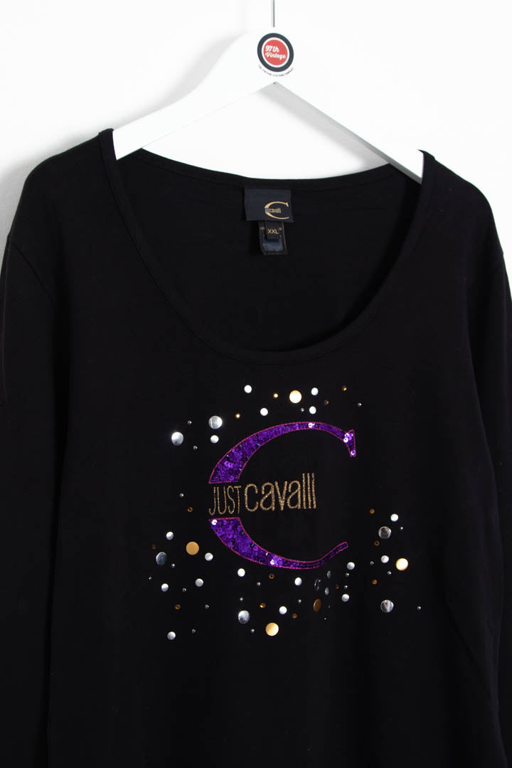 Image of Women's Just Cavalli Sequin Long Sleeve Top (XXL)