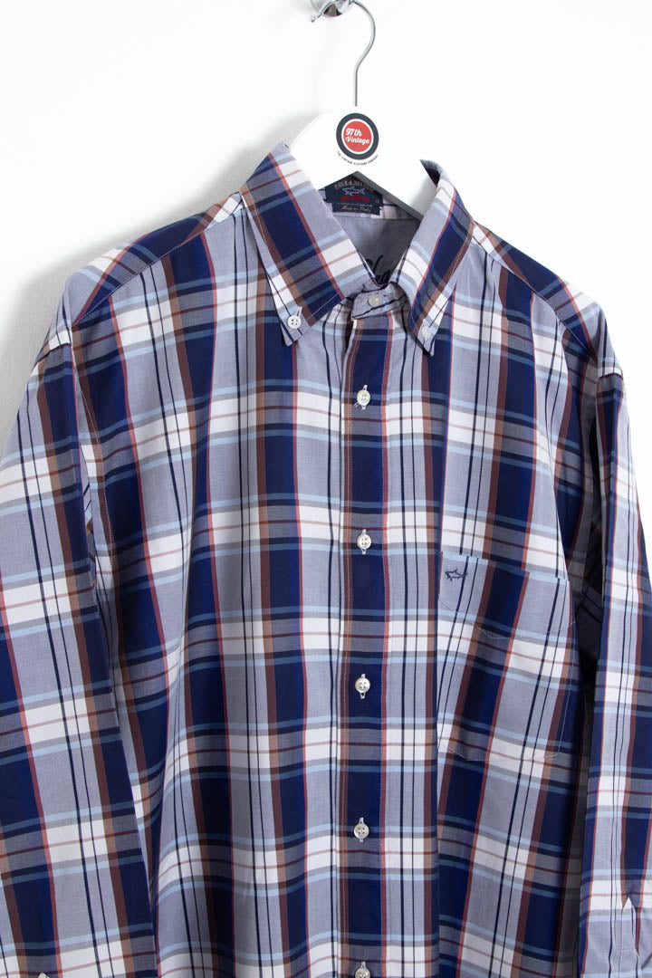 Image of Paul & Shark Long Sleeve Checkered Shirt (L)