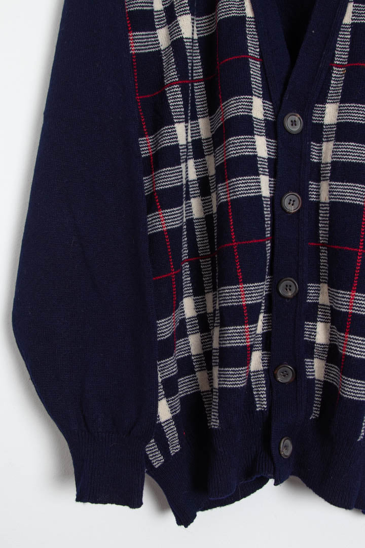 Image of Burberry Checkered Button Up Cardigan (XL)