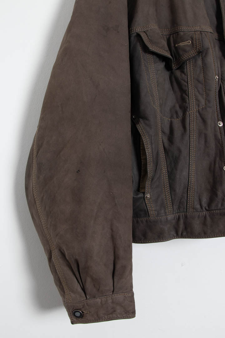 Image of Diesel Quilted Leather Jacket (XL)