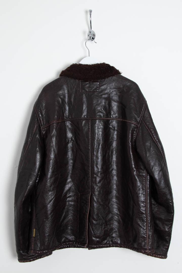 Image of Women's Armani Jeans Faux Leather Aviator Jacket (XL)