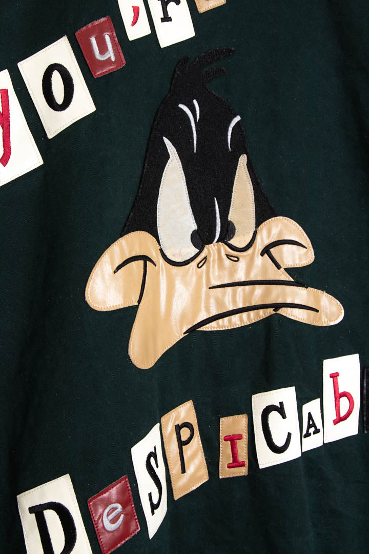 Image of Iceberg History Daffy Duck You're Despicable Slogan Harrington Jacket (XL)