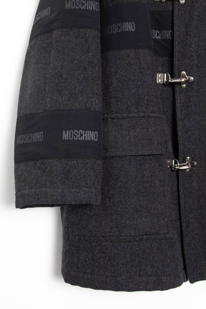 Image of Moschino Wool Fireman Clasp Quilted Jacket (L)