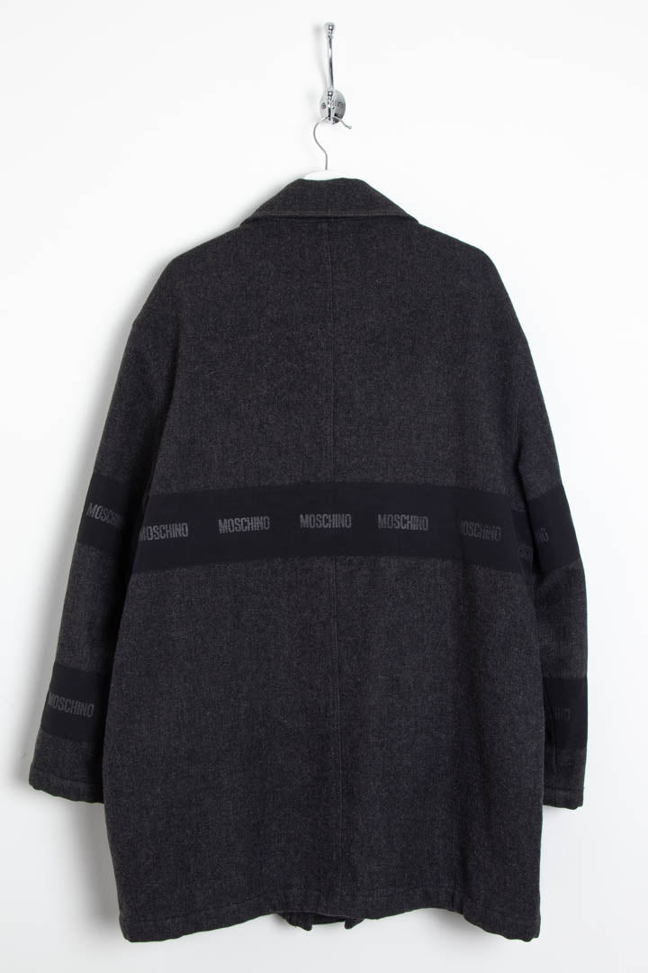 Image of Moschino Wool Fireman Clasp Quilted Jacket (L)