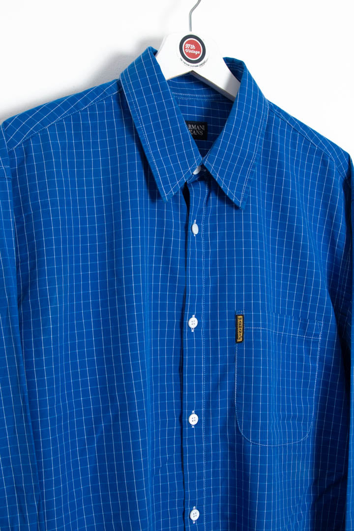 Image of Armani Jeans Long Sleeve Checkered Shirt (XL)
