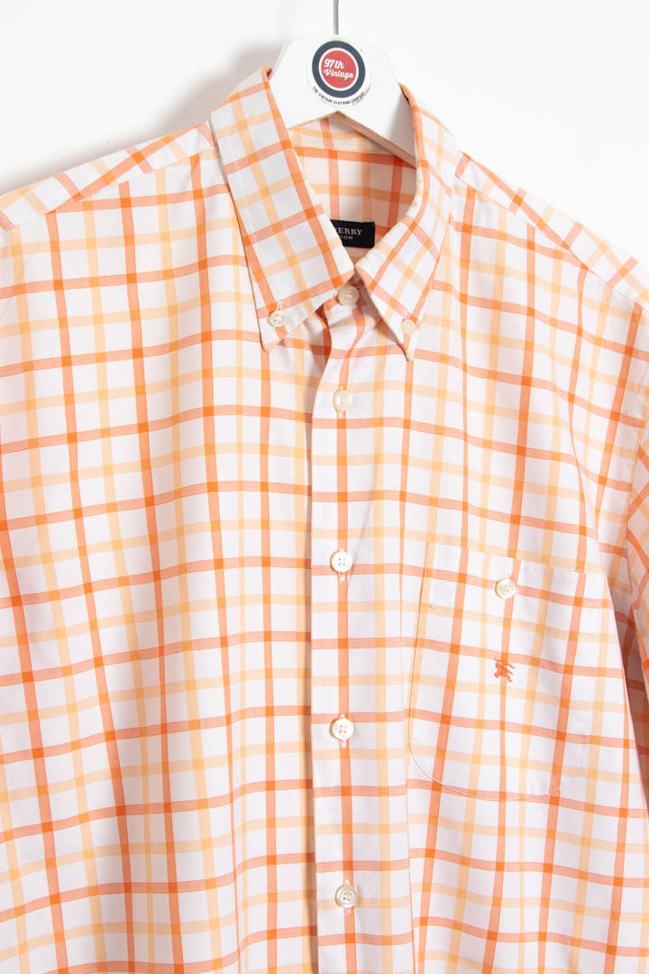 Image of Burberry Short Sleeve Checkered Shirt (L)