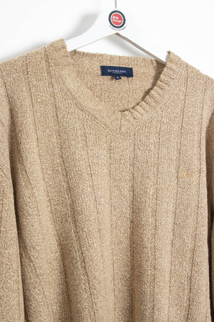 Image of Women's Burberry V Neck Knitted Jumper (XL)