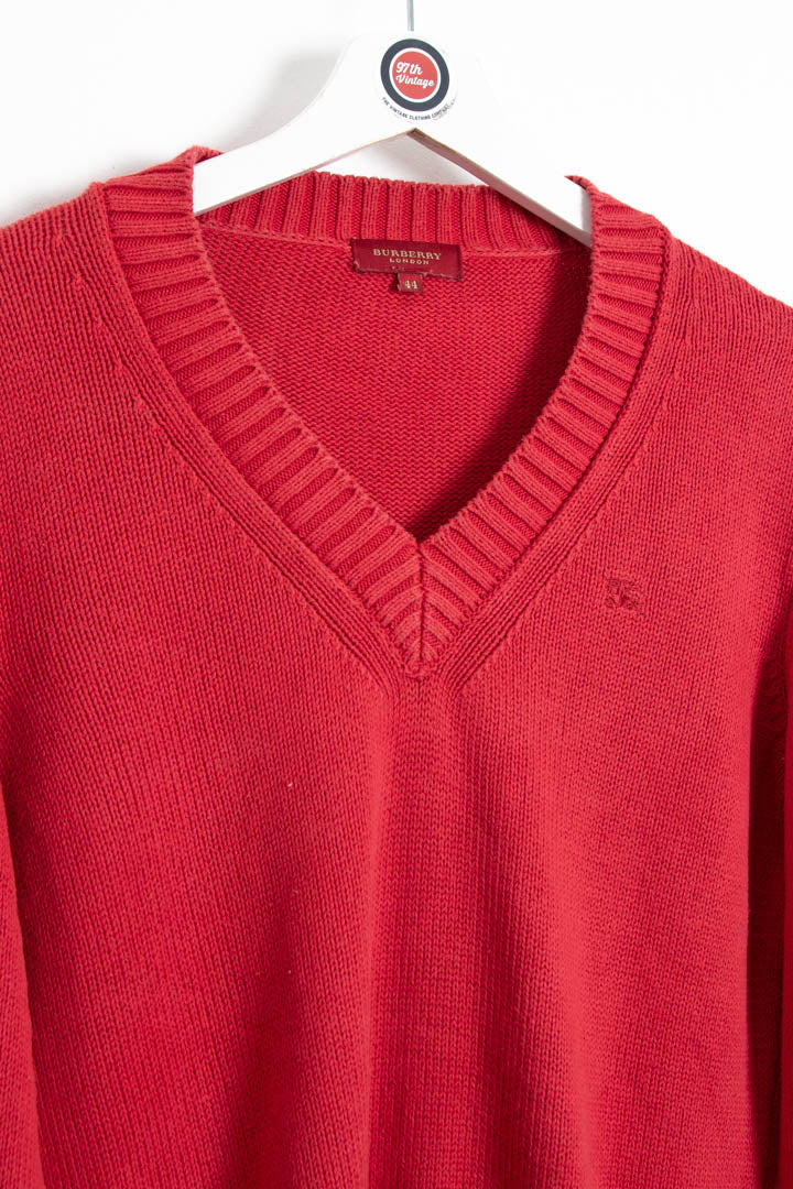 Image of Women's Burberry V Neck Jumper (M)