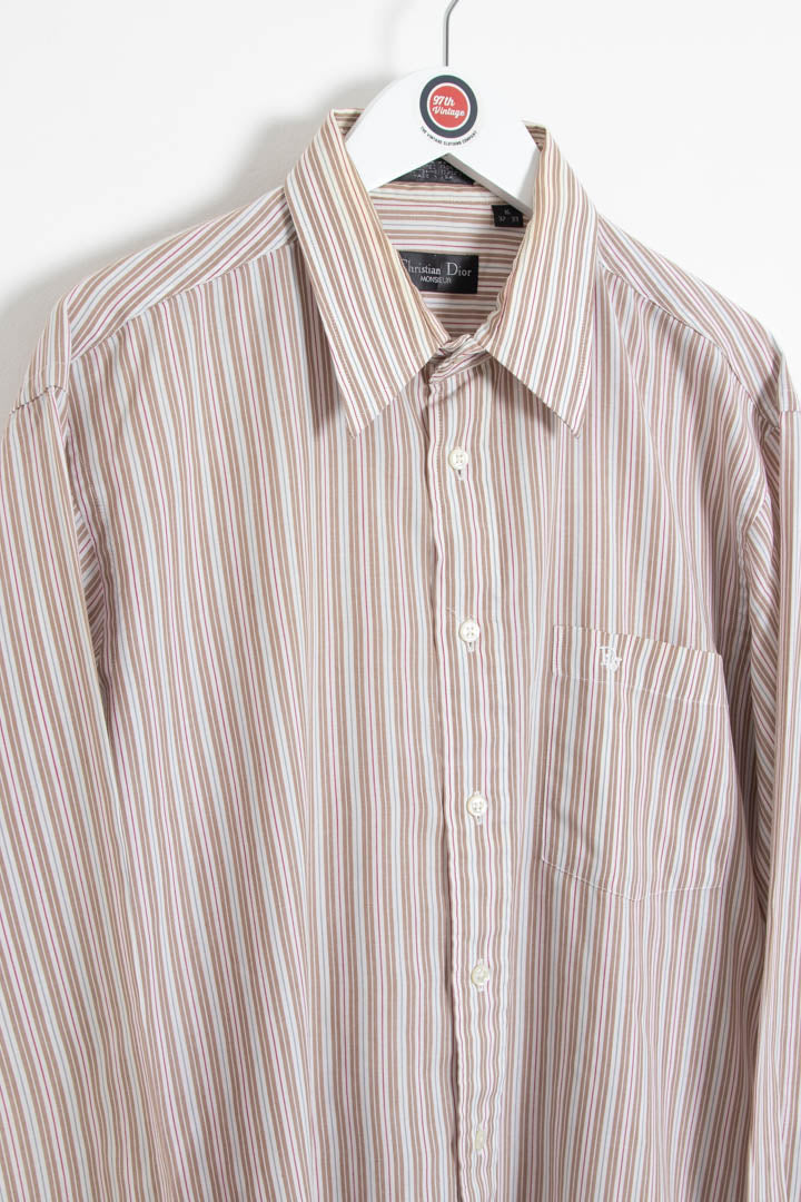 Image of Christian Dior Long Sleeve Pinstripe Shirt (L)