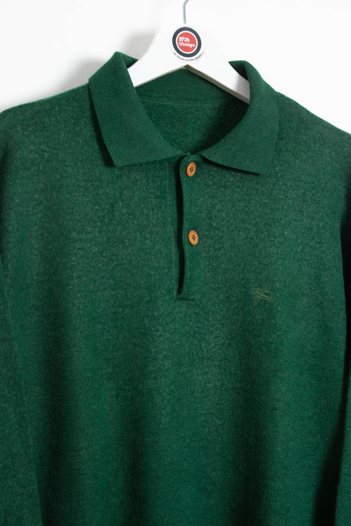 Image of Burberry Long Sleeve Polo Jumper (S)