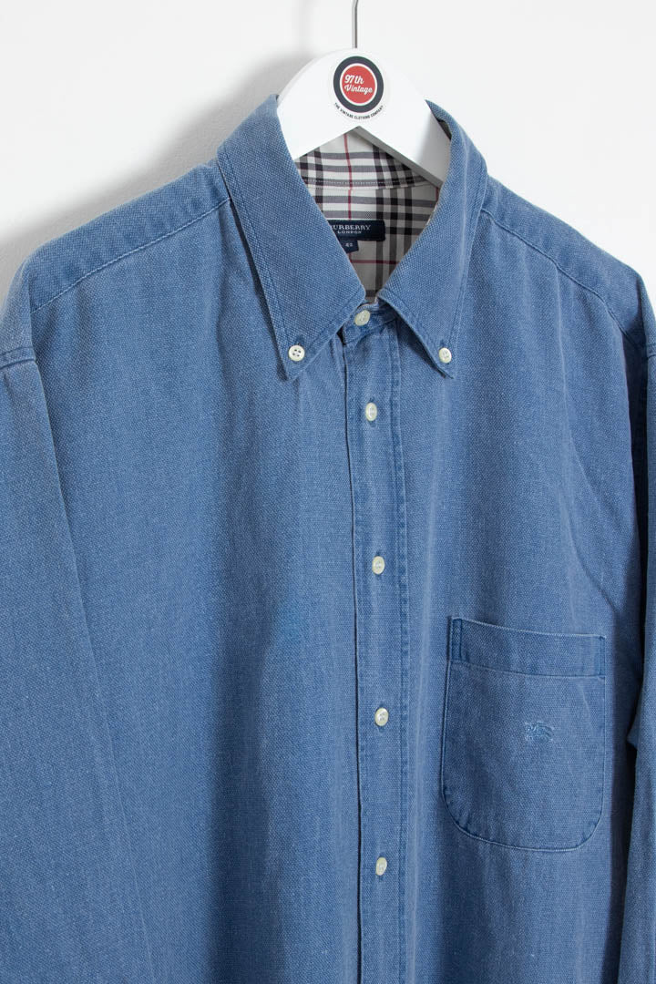 Image of Burberry Long Sleeve Denim Shirt (XL)