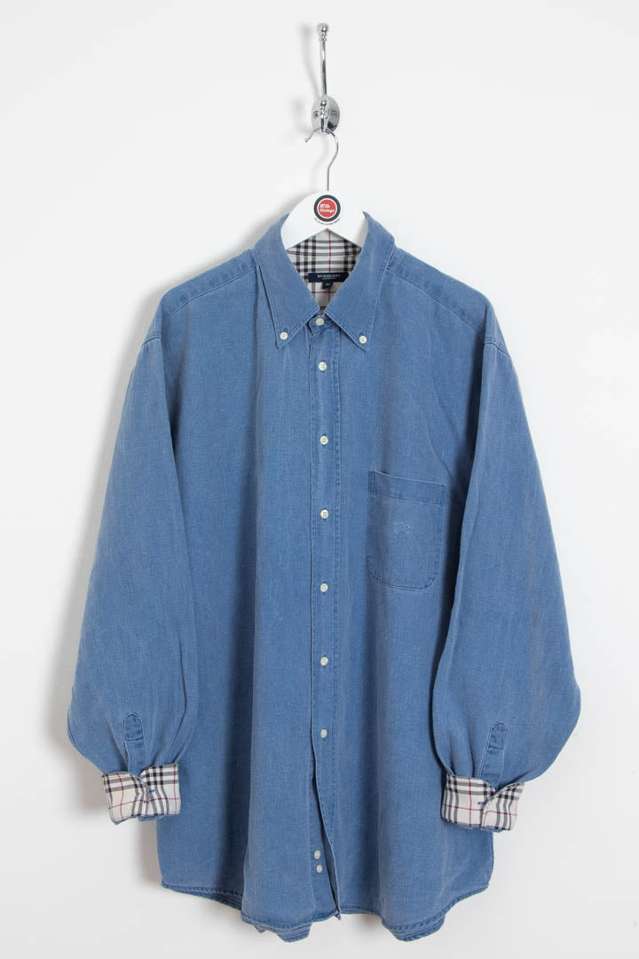 Image of Burberry Long Sleeve Denim Shirt (XL)