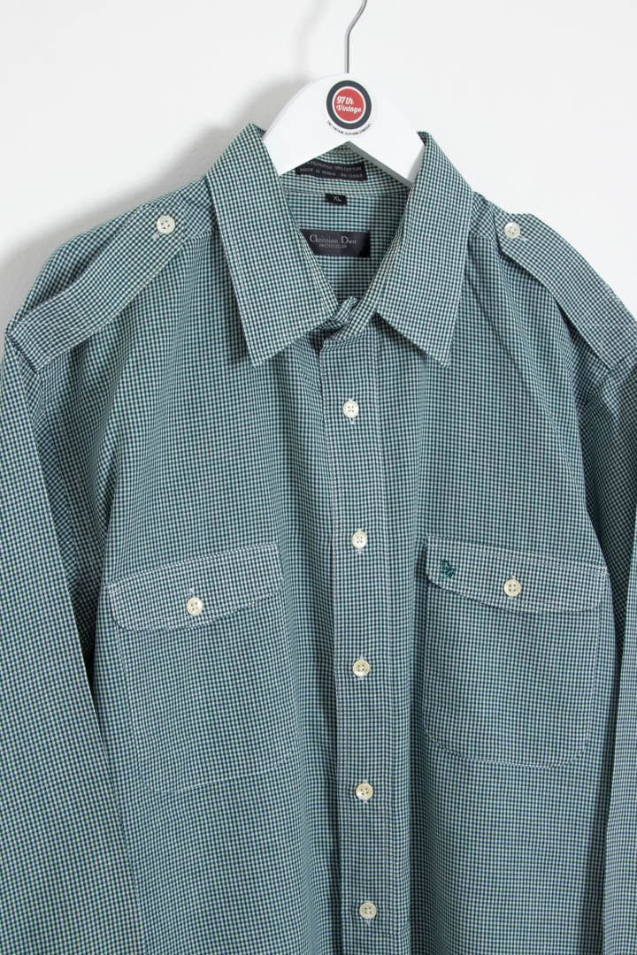 Image of Christian Dior Gingham Long Sleeve Shirt (XL)