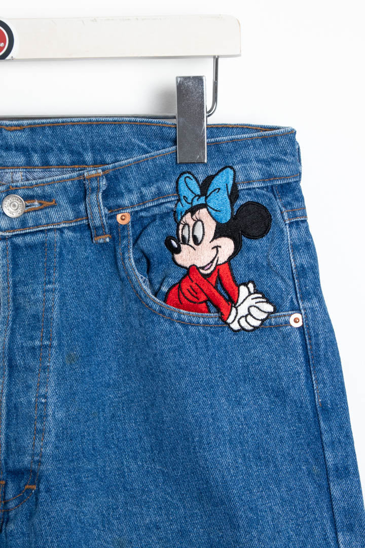 Image of Women's Disney Mickey & Minnie High Wasited Denim Jeans (W30 x L30)