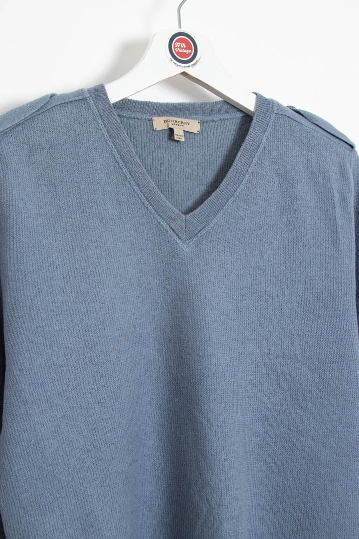 Image of Women's Burberry V Neck Knitted Jumper (S)