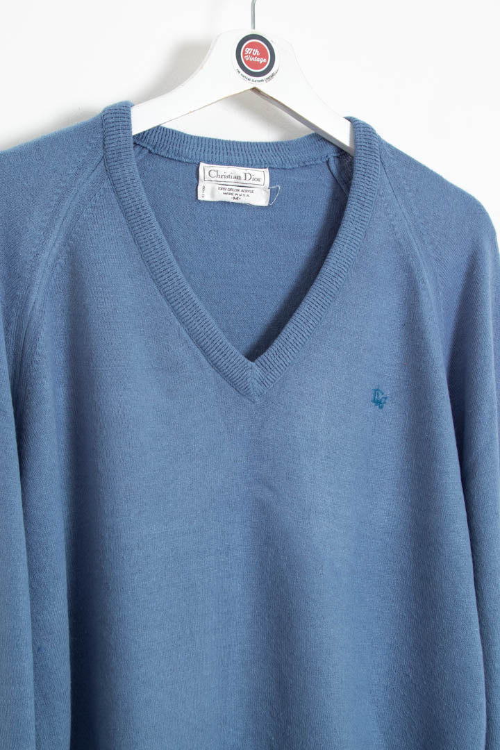 Image of Christian Dior V Neck Knitted Jumper (M)