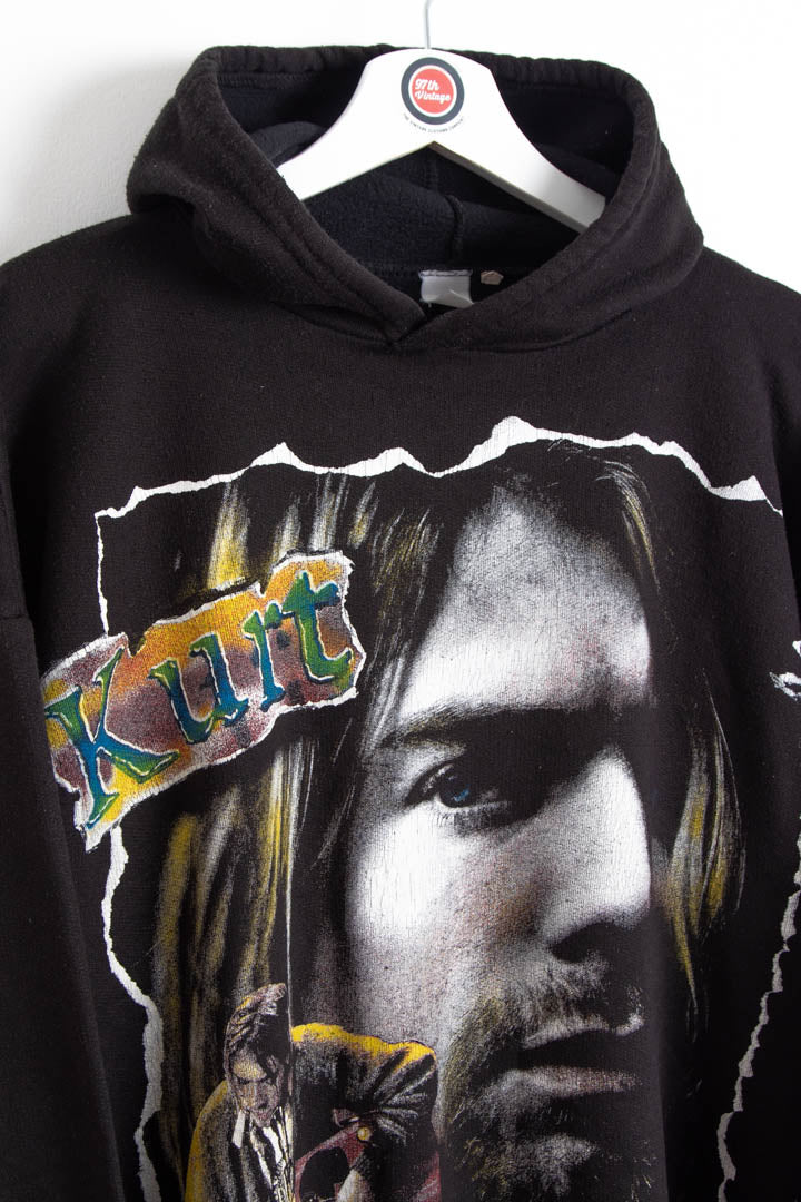 Image of 1993 Kurt Cobain Nirvana Full Graphic Hoodie (L)