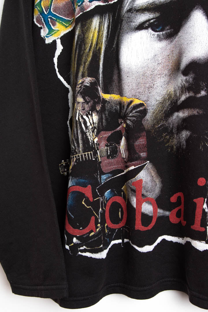 Image of 1993 Kurt Cobain Nirvana Full Graphic Hoodie (L)