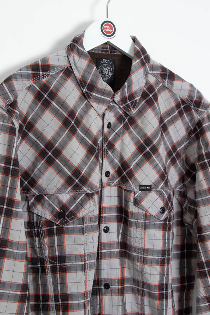 Image of Diesel Long Sleeve Checkered Shirt (L)