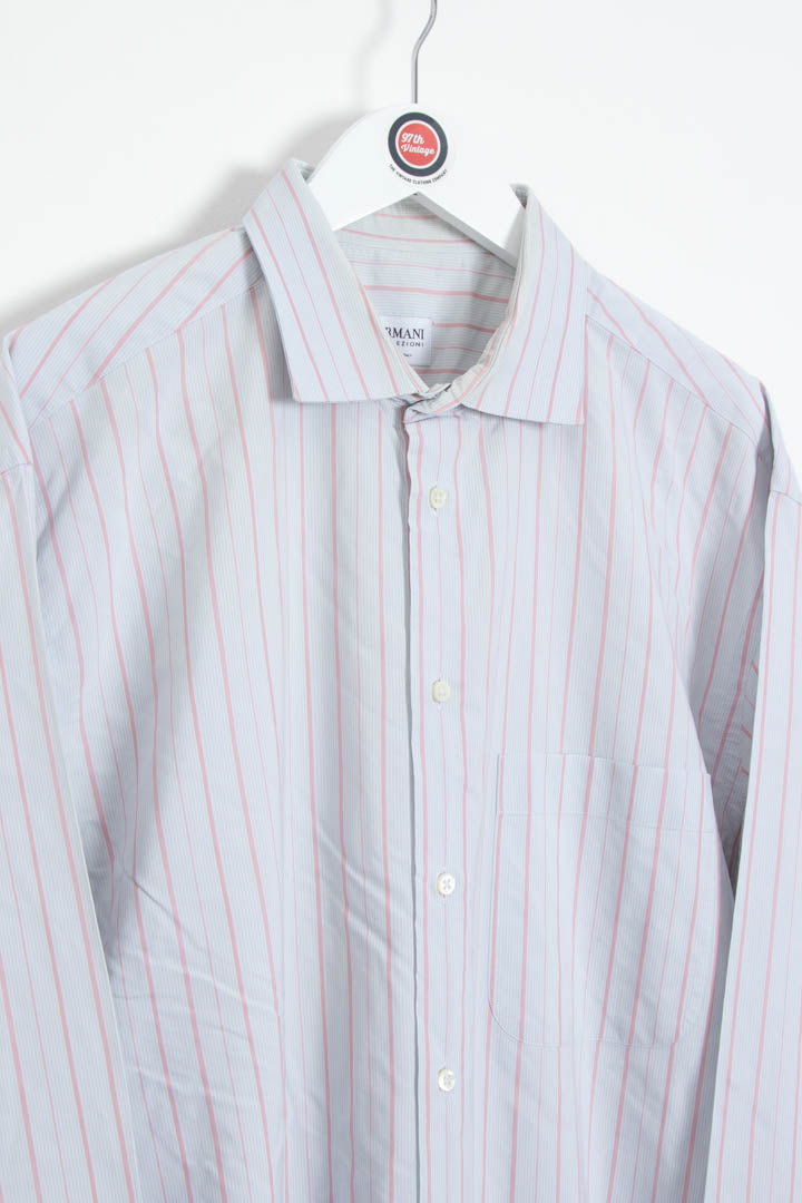 Image of Armani Long Sleeve Pinstripe Shirt (L)