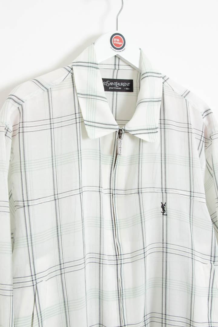 Image of YSL Checkered Harrington Jacket (M)