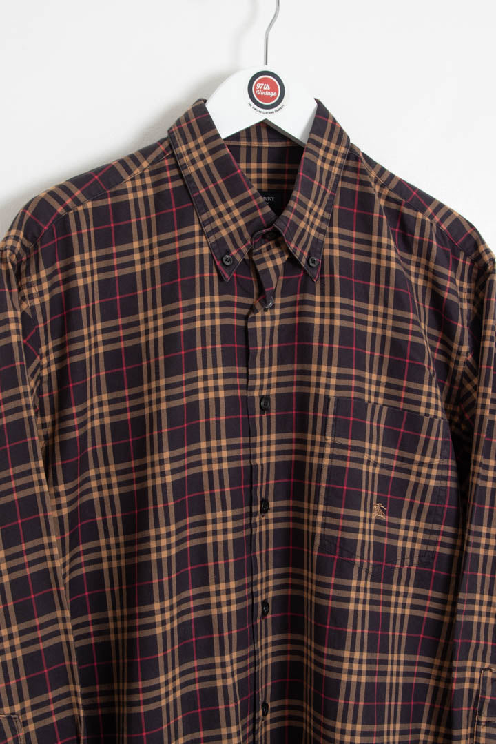 Image of Burberry Long Sleeve Checkered Shirt (M)