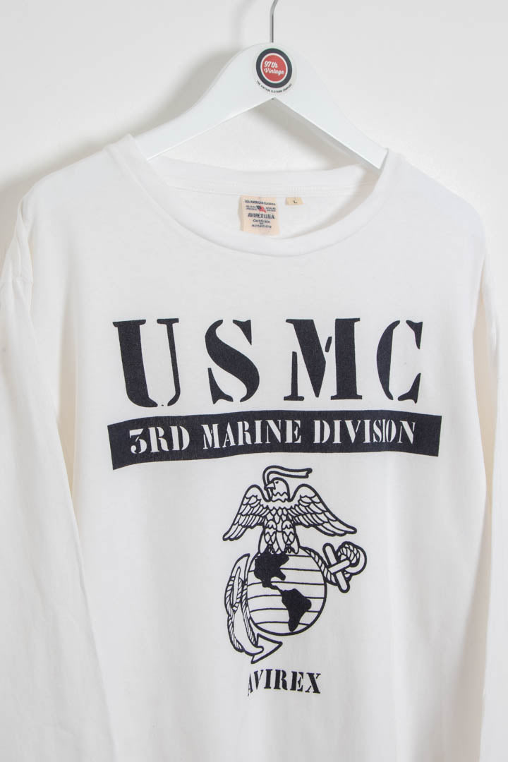 Image of Avirex USMC 3rd Marine Division Long Sleeve T-Shirt (M)