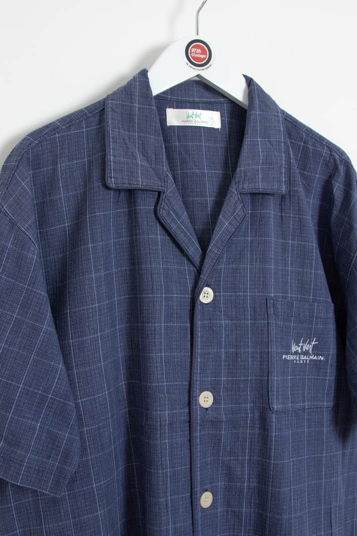 Image of Pierre Balmain Short Sleeve Checkered Shirt (M)