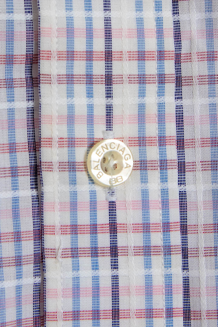 Image of Balenciaga Short Sleeve Checkered Shirt (S)