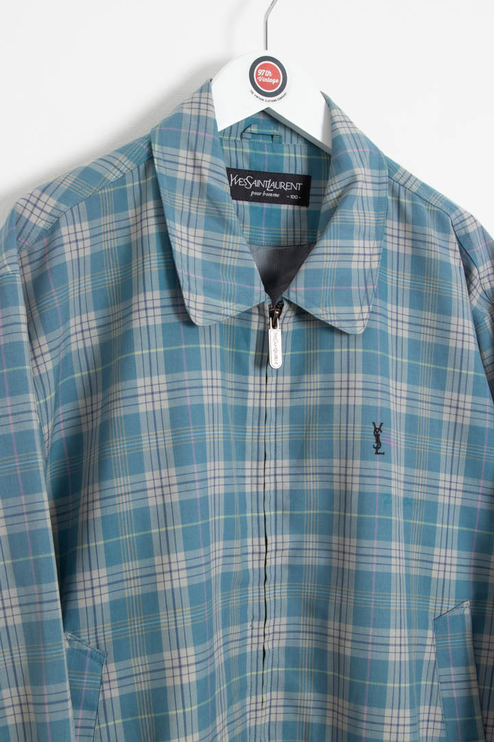 Image of YSL Checkered Harrington Jacket (S)