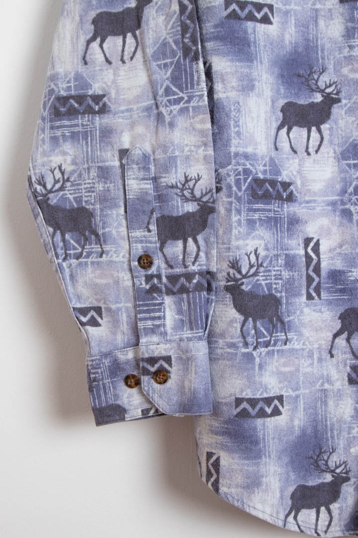 Image of Woolrich Moose Print Long Sleeve Shirt (L)