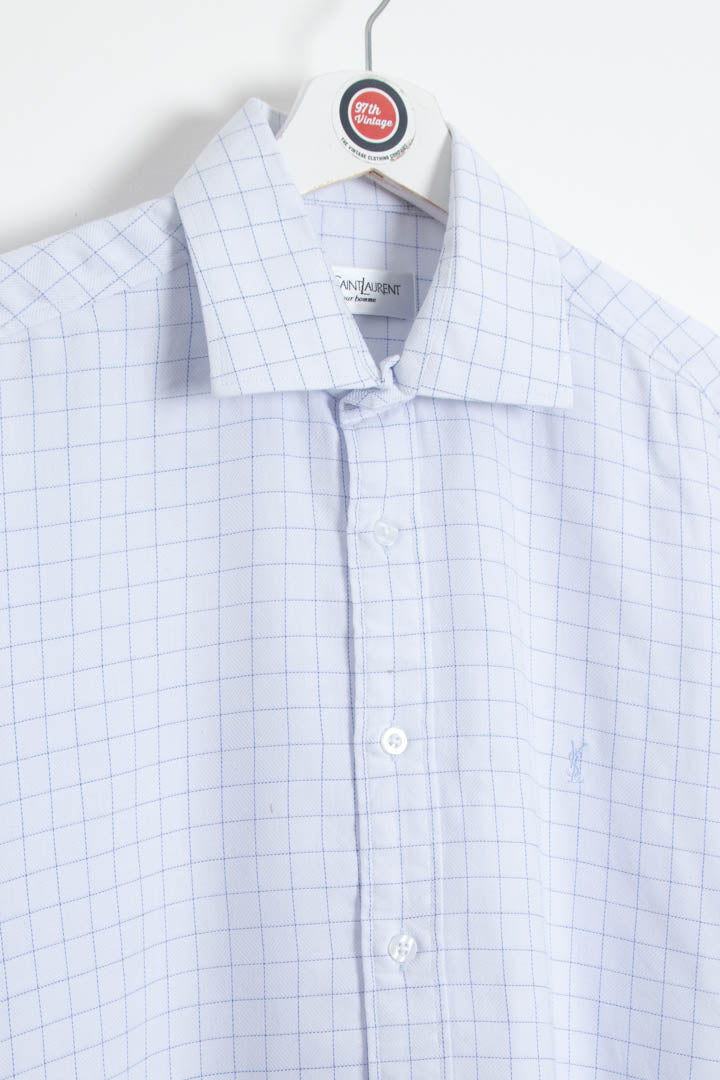 Image of YSL Long Sleeve Windowpane Dinner Shirt (M)