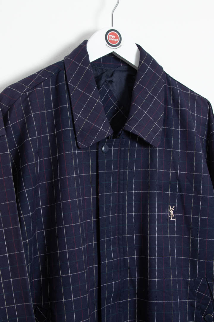 Image of YSL Checkered Harrington Jacket (L)