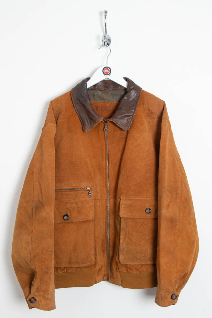 Suede Leather Trucker Jacket (L) – 97th Vintage
