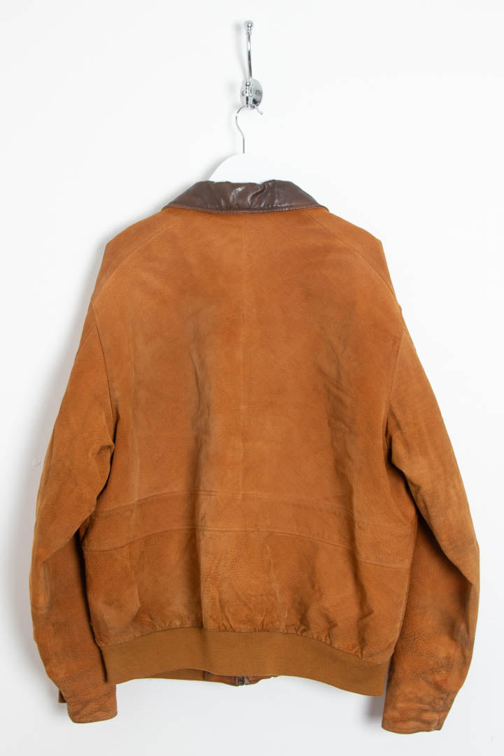 Image of Suede Leather Trucker Jacket (L)